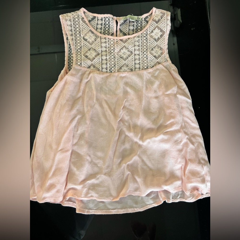 Light pink, cut off sleeve blouse, size medium